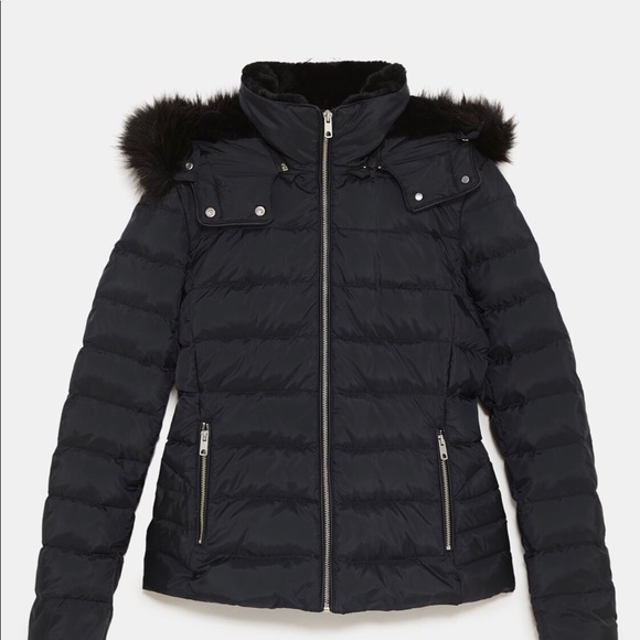 hooded down jacket zara